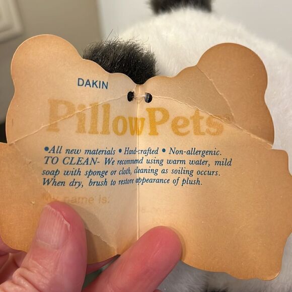 Dakin Vintage Ping Panda White Black Bear Bow Tie Stuffed Plush Toy Animal 1983 - Picture 11 of 14